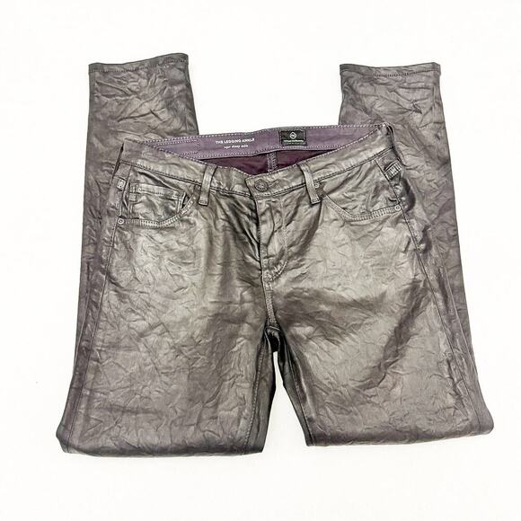 AG The Legging Ankle Super Skinny Ankle Dark Gray Coated Pants Size 27 - Picture 4 of 8